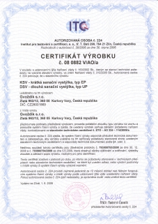Certifikát sanačních vystýlek - náhled [jpg]